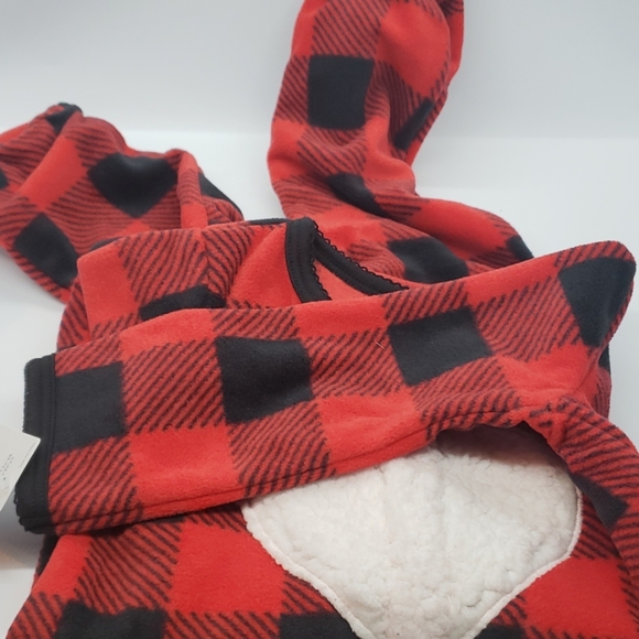 Carter's Buffalo Check Heart Footed 1-Piece Pajamas for Baby NWT - Picture 4 of 5